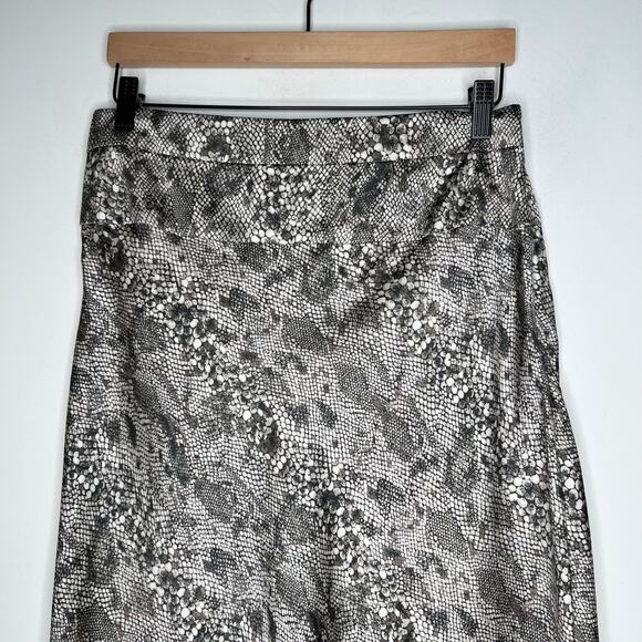 Free People Satin Snake Print Midi Skirt Size 12 - Picture 7 of 8
